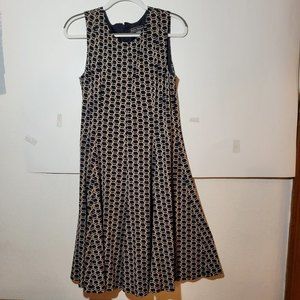 Jessica Howard Navy and Tan sleeveless swing dress size 12